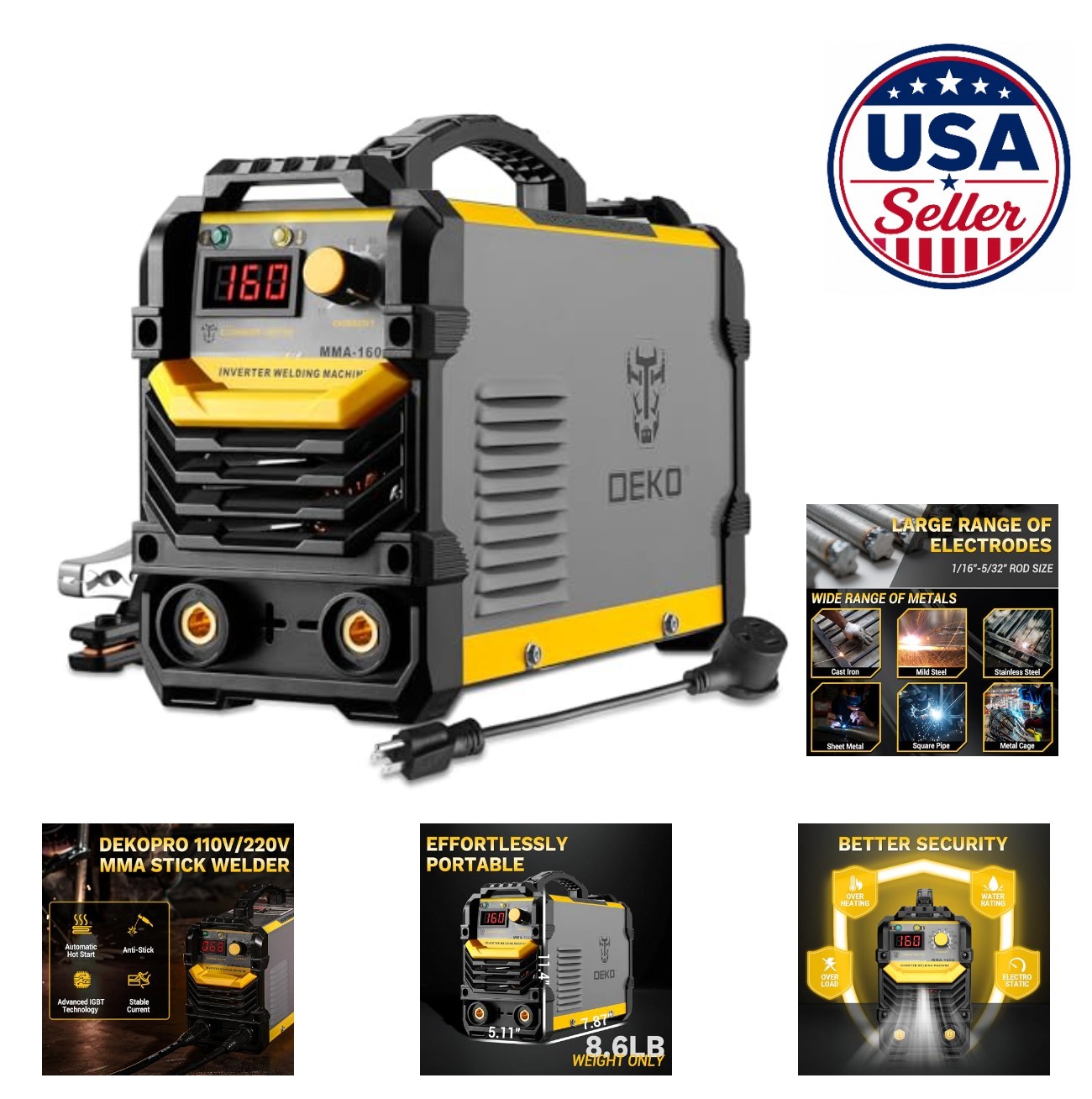 MMA Welder 110 220V 160A ARC IGBT Digital Display Hot Start Portable Stick