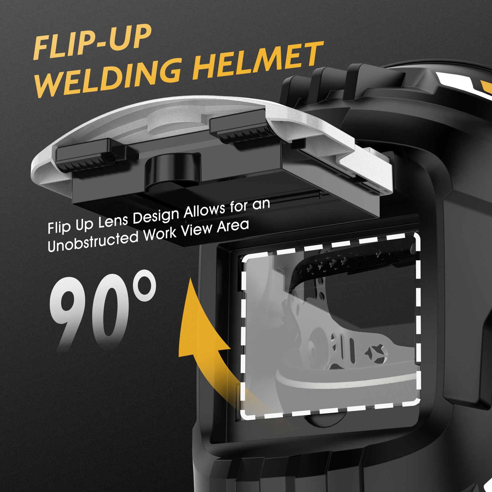 Pre-Owned TOOLIOM Flip Front Welding Helmet Shade-10 Black MIG TIG Stick
