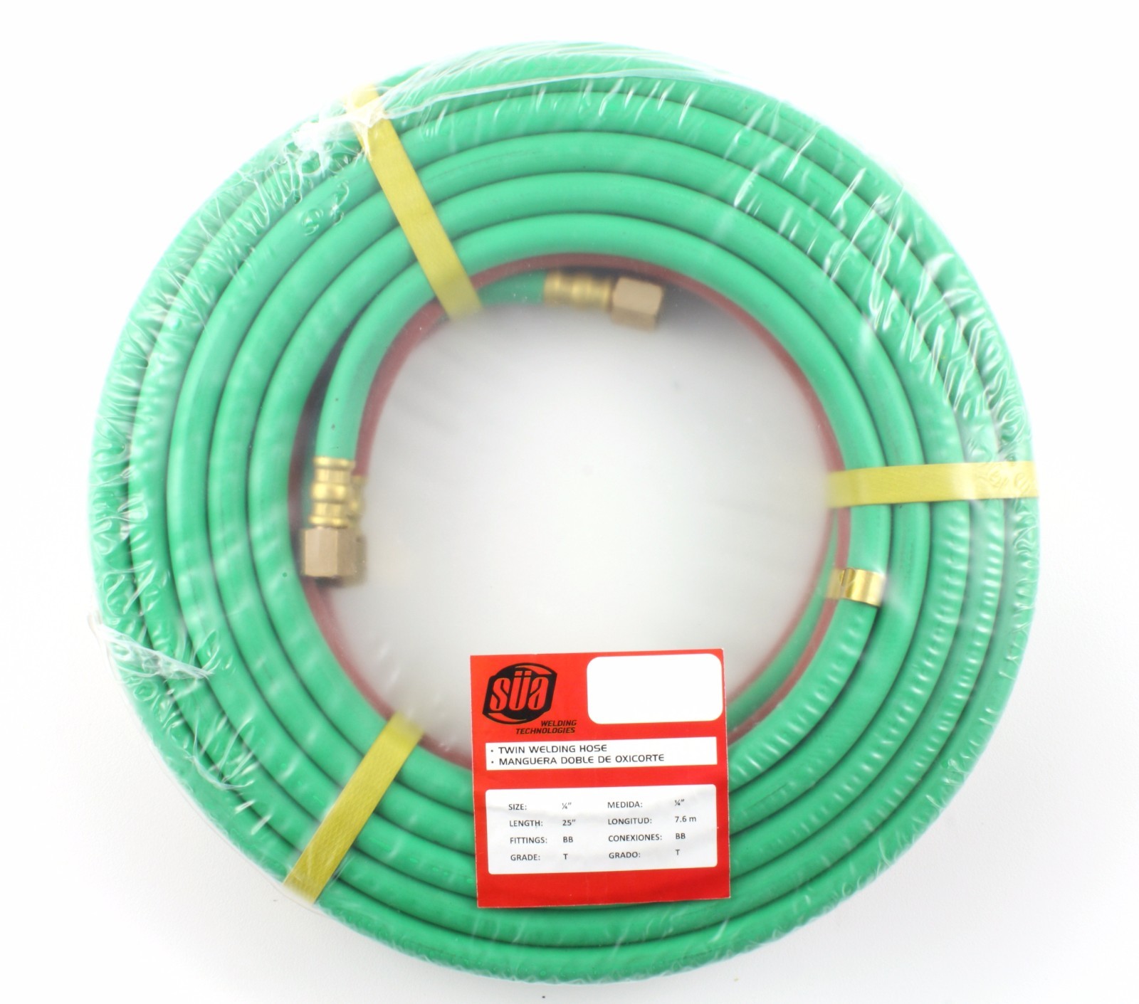 25 FEET Grade T 1/4″ OxyFuel Welding & Cutting Twin Hose with BB Fittings SÜA