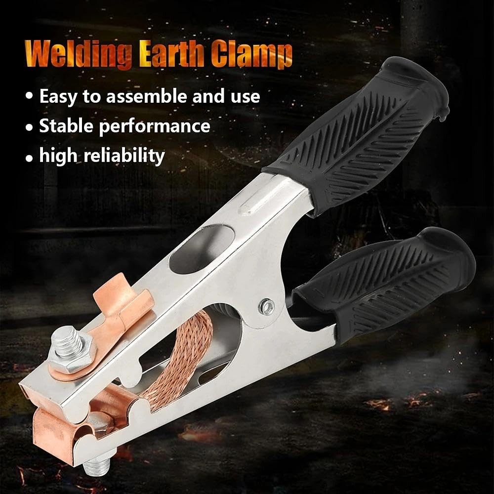 2PCS 500A Welding Ground Clamp, Copper Earth Clip for Manual Welder