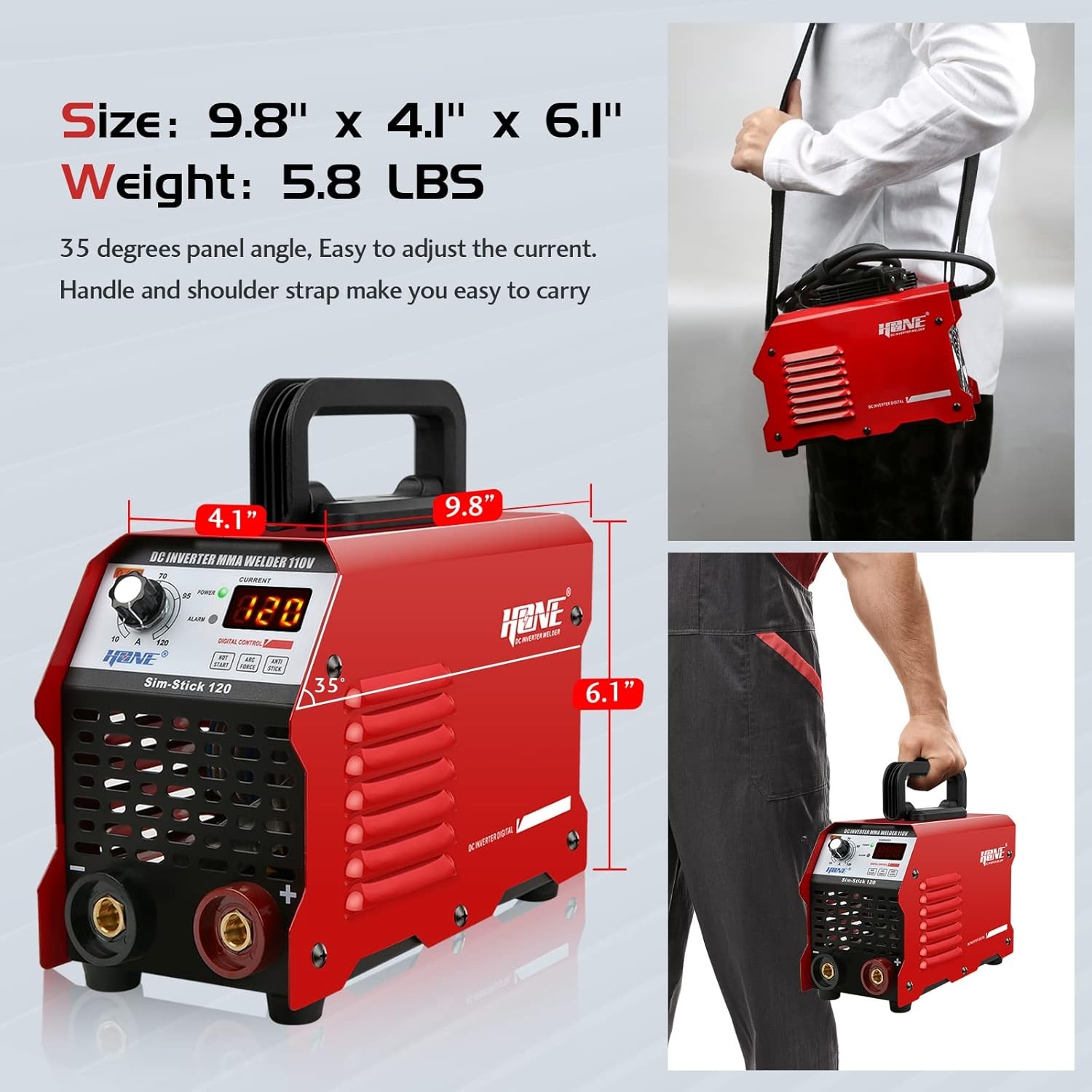 110V Stick Welder 120A IGBT Inverter ARC Welding Machine LCD Display Portable An
