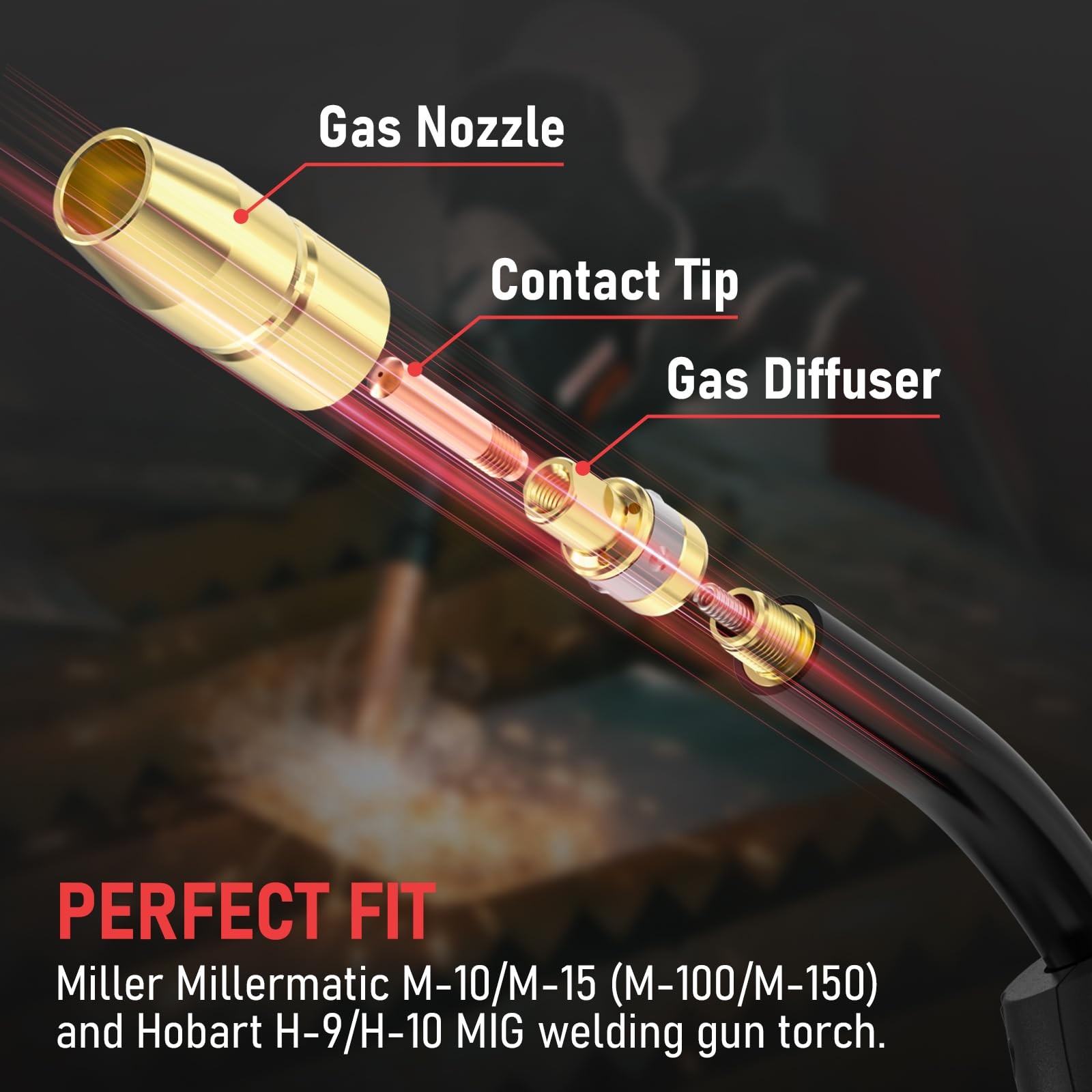 Mig Welding Gun Accessory Kit .030″ Tipnozzlediffusers For Miller Millermatic M1