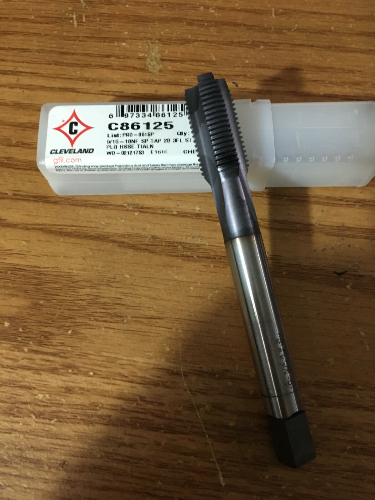 9/16-18 UNF DIN HSSE 3FLT UNI Spiral Point Tap 2B TIALN PRO-861SP