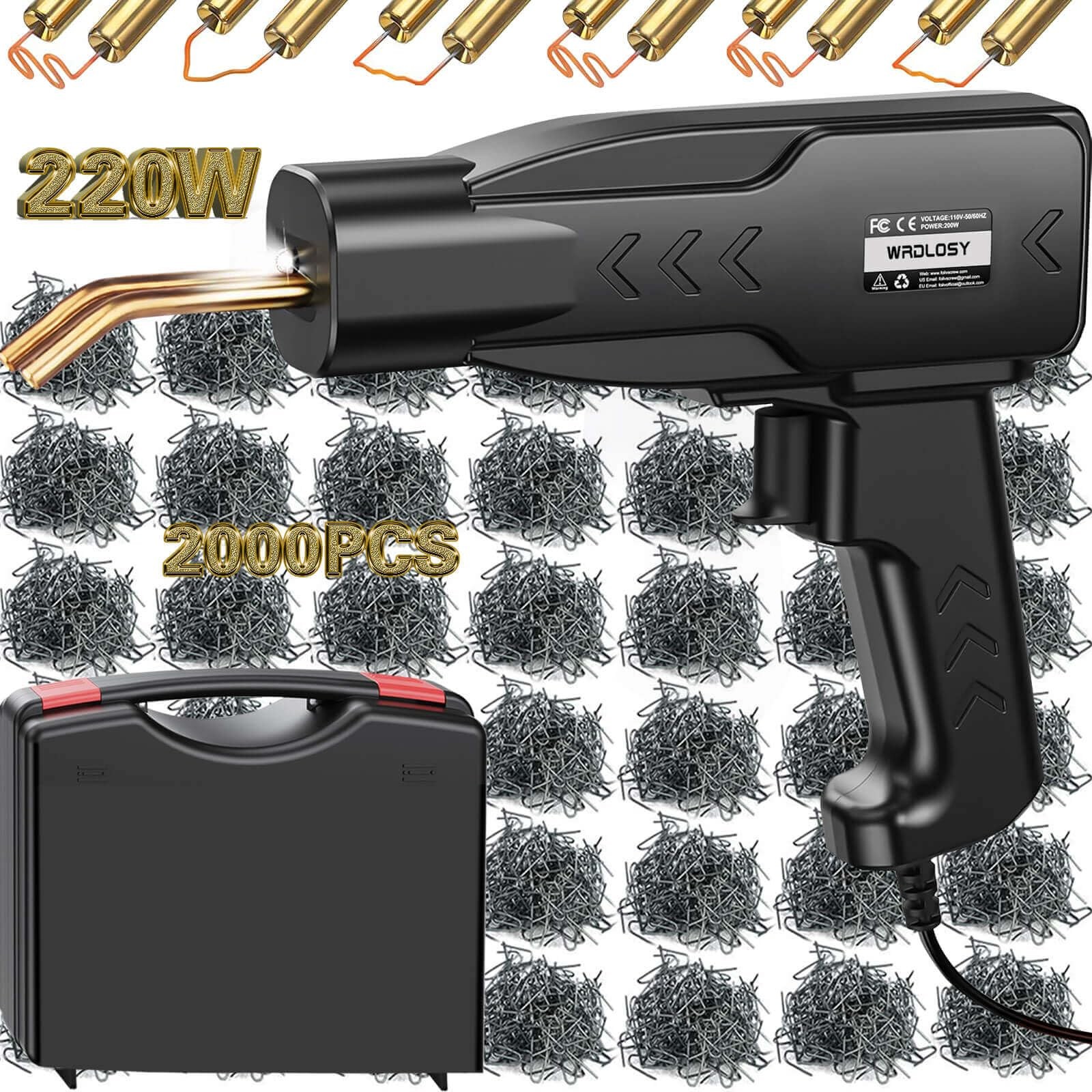 Wrdlosy 220W Plastic Welder, 2000PCS 11.61 X 10.51 X 6.18 inches, Black