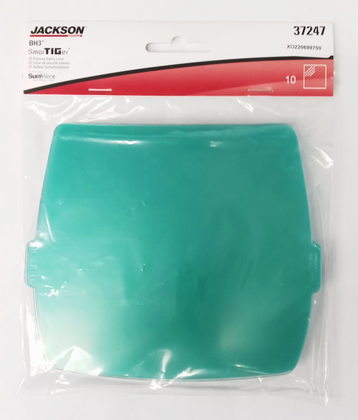 Jackson Safety 37247 SmarTIGer External Safety Plate, Polycarbonate, Clear 10pk