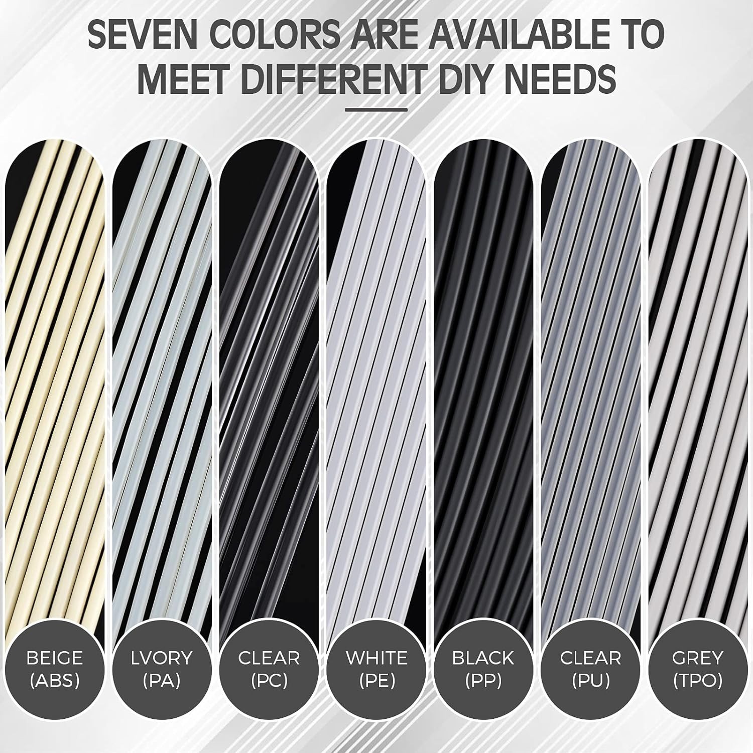 Plastic Welding Rods Assorted PU PP Welder Sticks for Repair 1/8 Inch 78 P