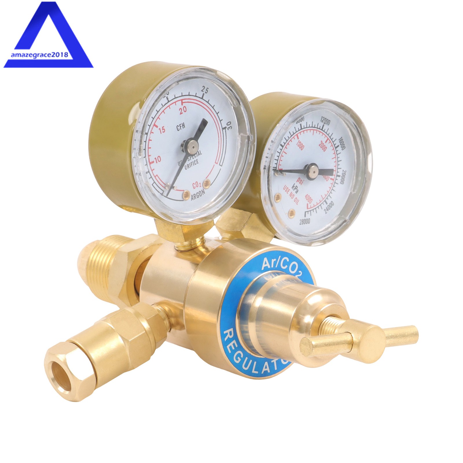 1Pack Argon Regulator Dual Gauges for CGA580 Mig Tig Welder 0 to 400PSI