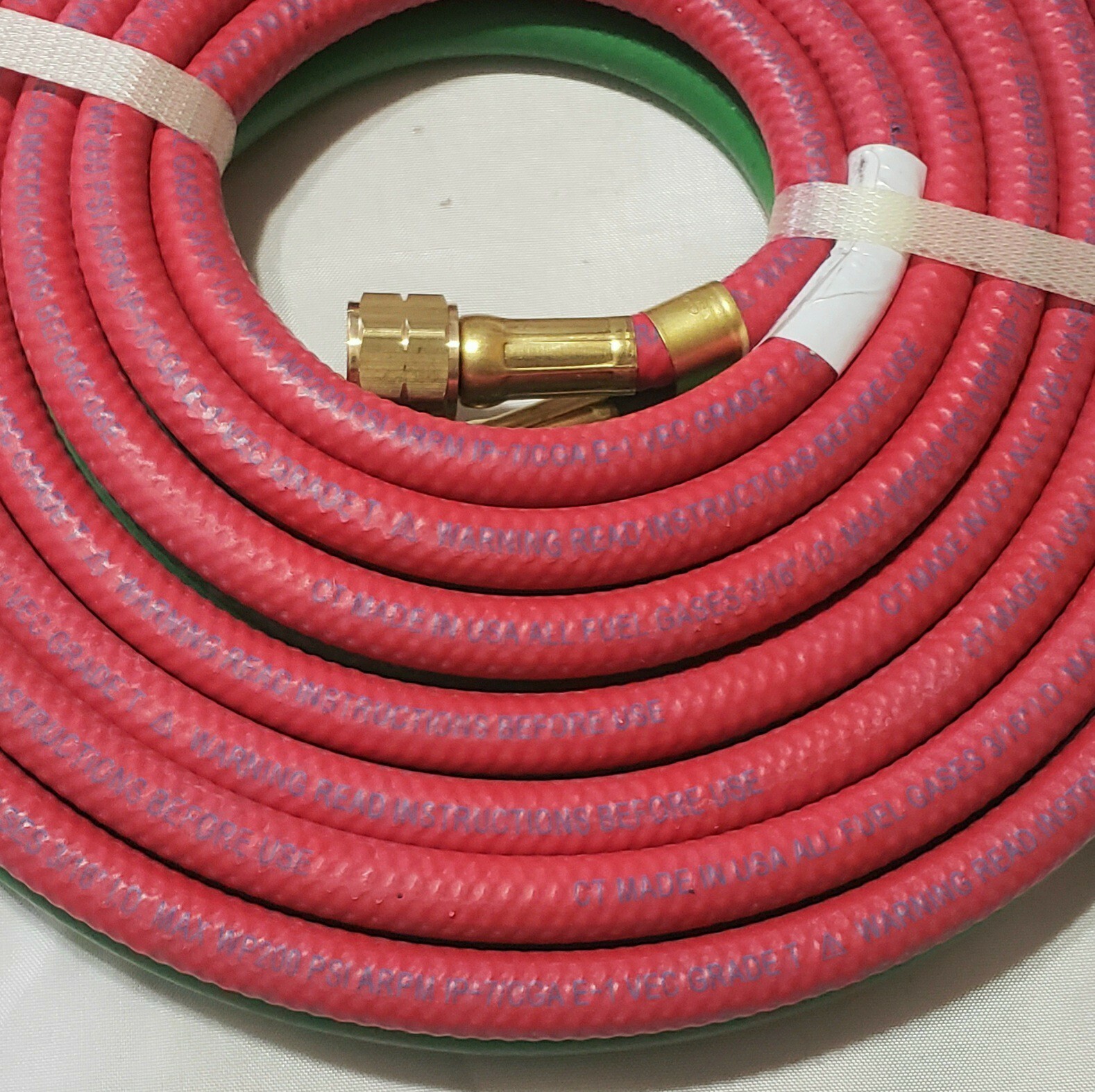 12′ x 3/16″ Twin Welding Torch Hose Oxygen Propane LP Grade T Made In USA