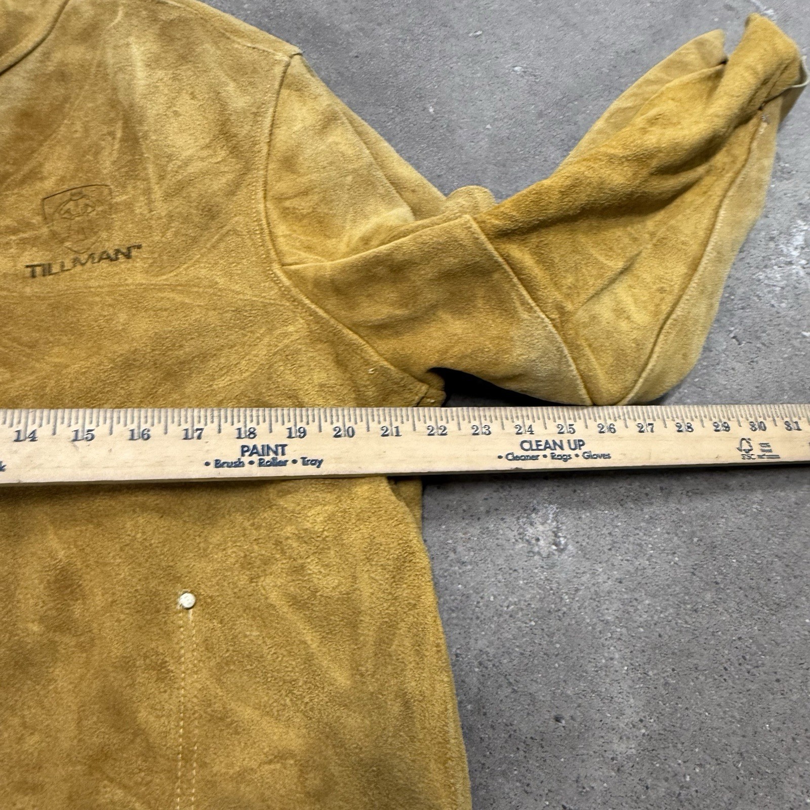 TILLMAN WELDING COWHIDE SUEDE FLAME RESISTANT SNAP BUTTON JACKET MEDIUM