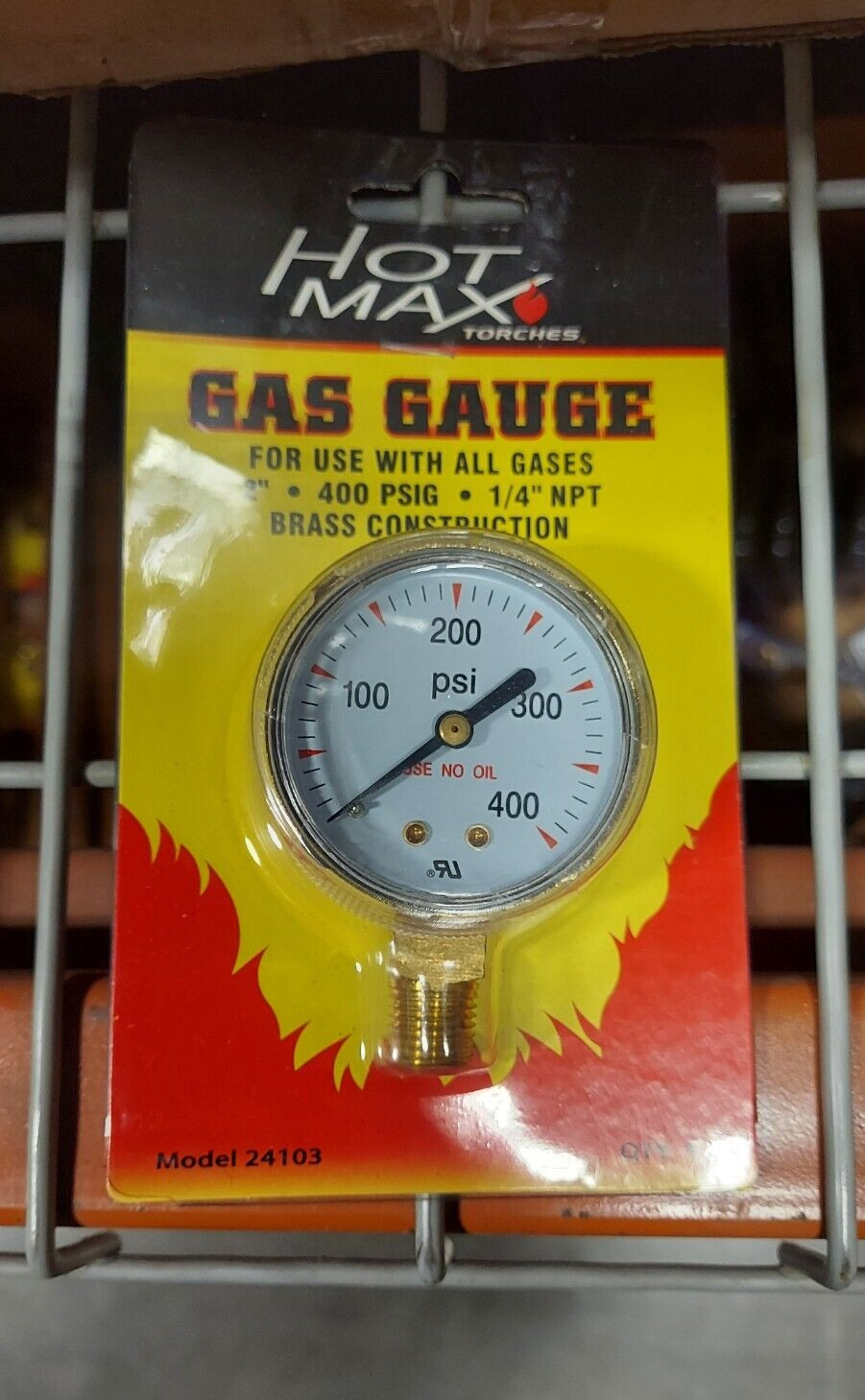 Hot Max 24103 – High Pressure Gauge – All Gases – 0-400 psi – 1/4″ NPT (6pk)