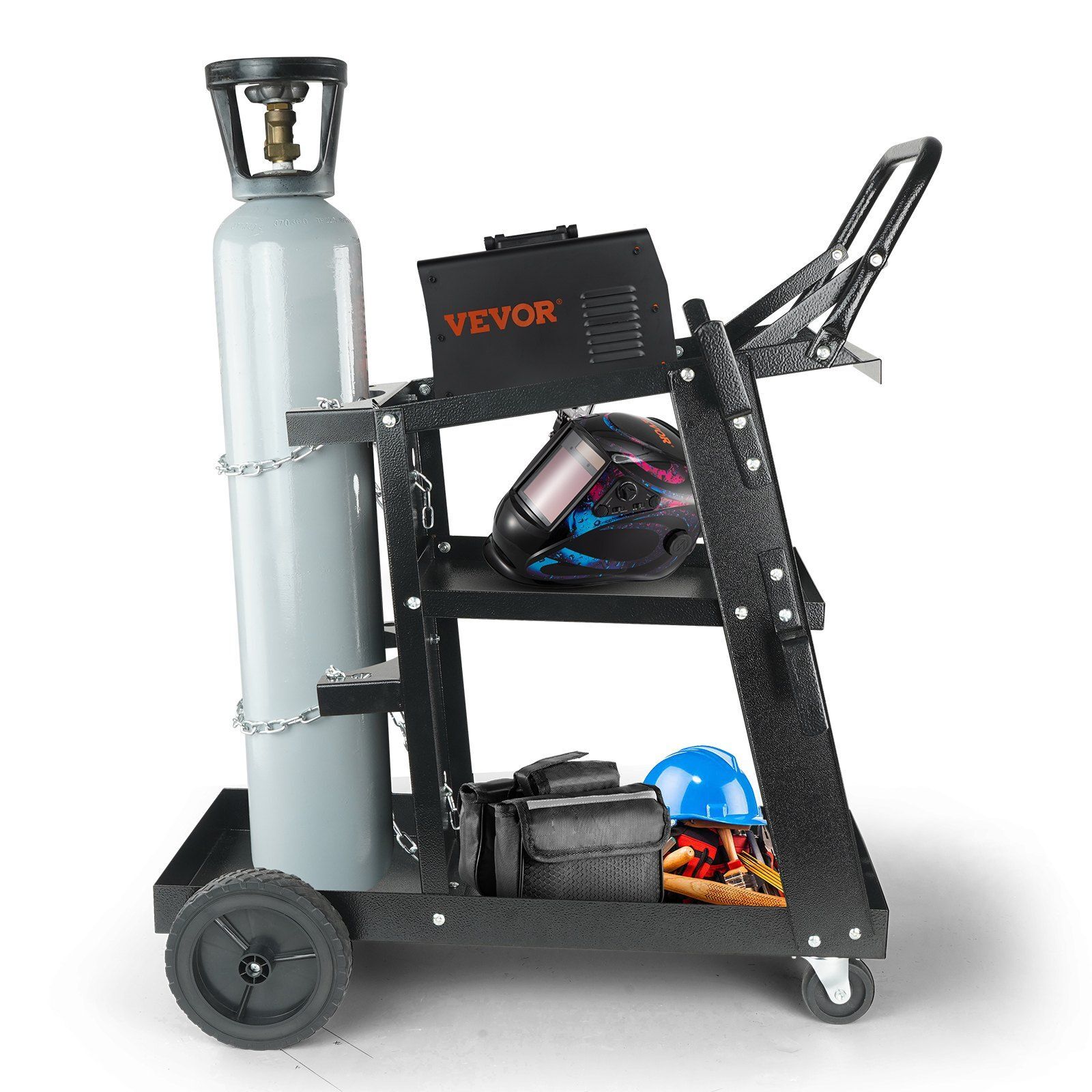 3-Tier Welder Cart Heavy Duty with 400 Lbs Weight Capacity 360° Swivel Wheels