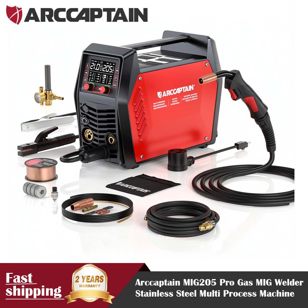 ARCCAPTAIN 205A 6-in-1 MIG Welder, APP Control, 120V/240V, Synergic MIG/Gasless