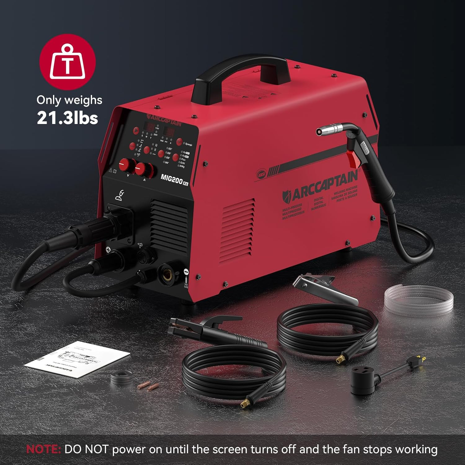 200A 6-in-1 MIG Welder Gas/Gasless Flux Core Lift TIG Spot & Aluminum Welding