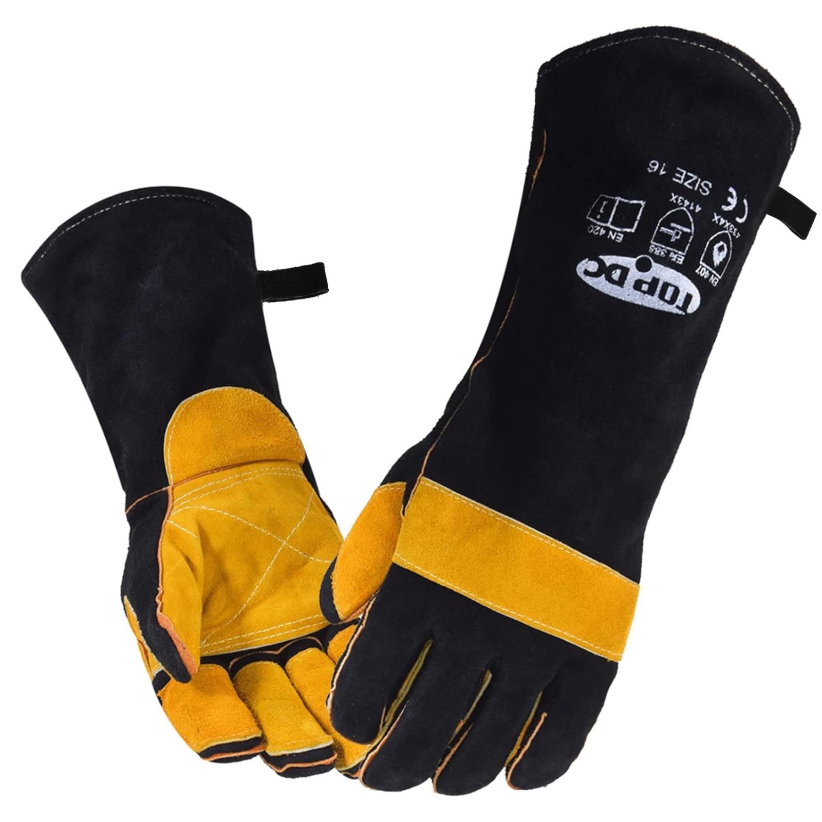 16″ Heat Resistant Leather Welding Gloves for MIG, TIG, BBQ, Forge, Animal Care