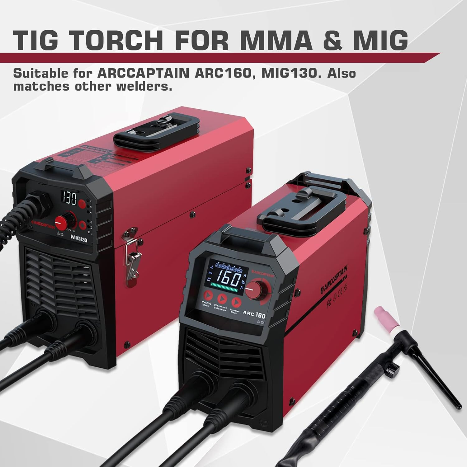 ARCCAPTAIN TIG Welding Torch WP-17V Argon Lift TIG Torch 150A 13-FT Cable 10-25m