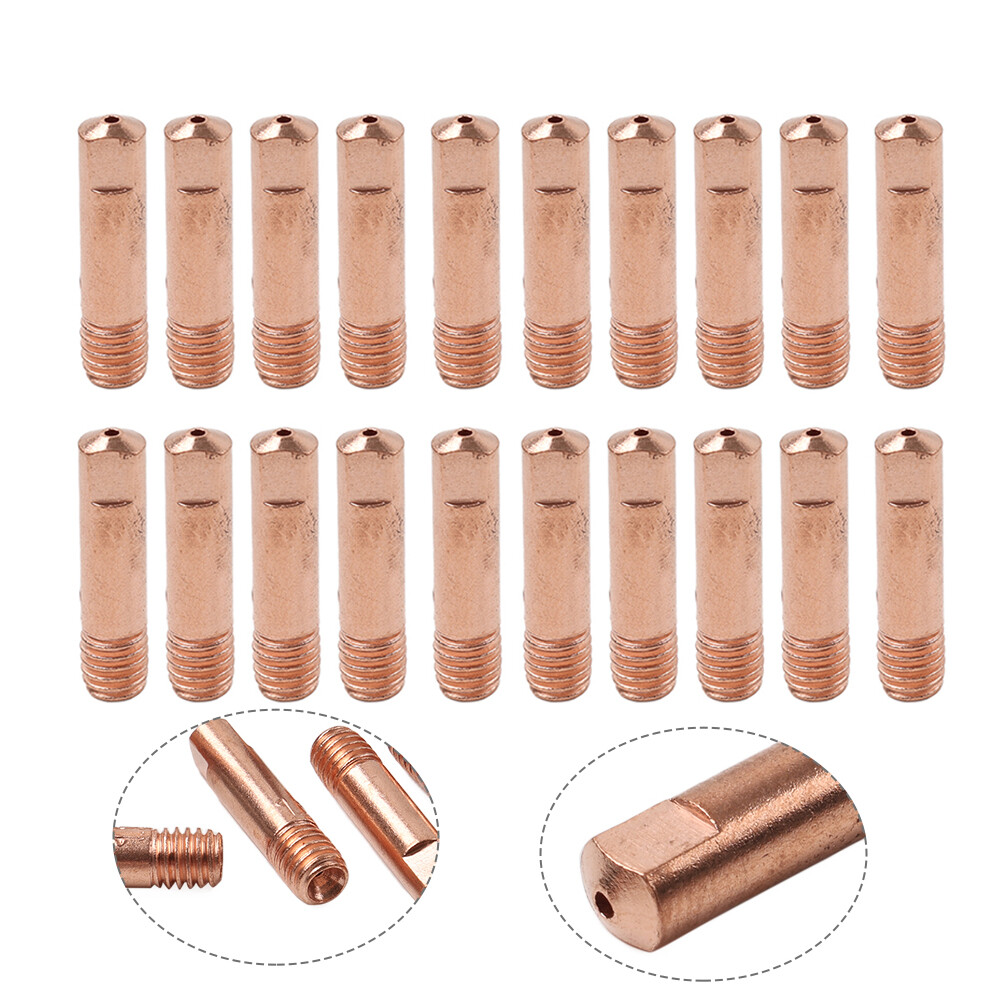 20pcs MB 15AK MIG/MAG Welding Contact Tips M6 Gas Nozzle Shroud 0.6/0.8/0.9mm