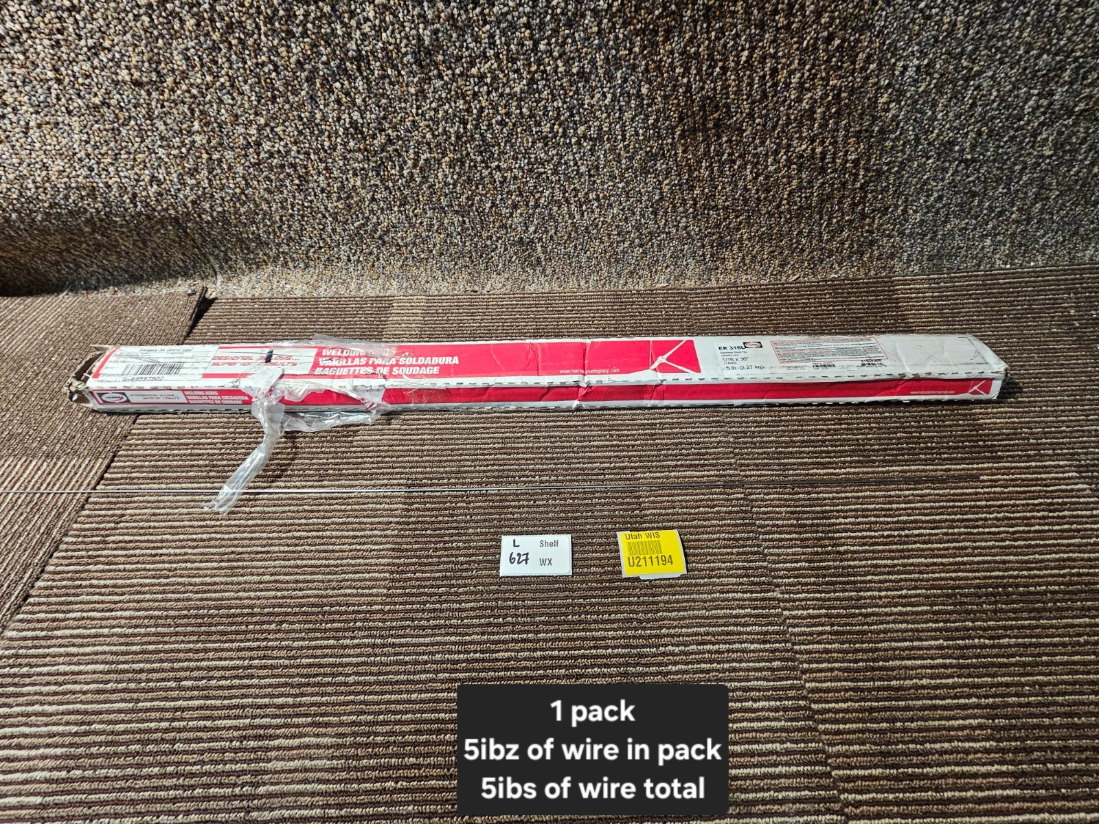 Harris 316L 316LT305 Stainless TIG GTAW Welding Rod 1/16 X 36 5LB