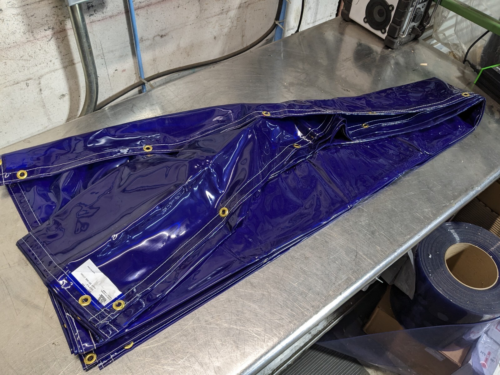 Steiner ArcView Welding Curtain 8 Ft. x 8 Ft. Blue Transparent Vinyl 325-8X8