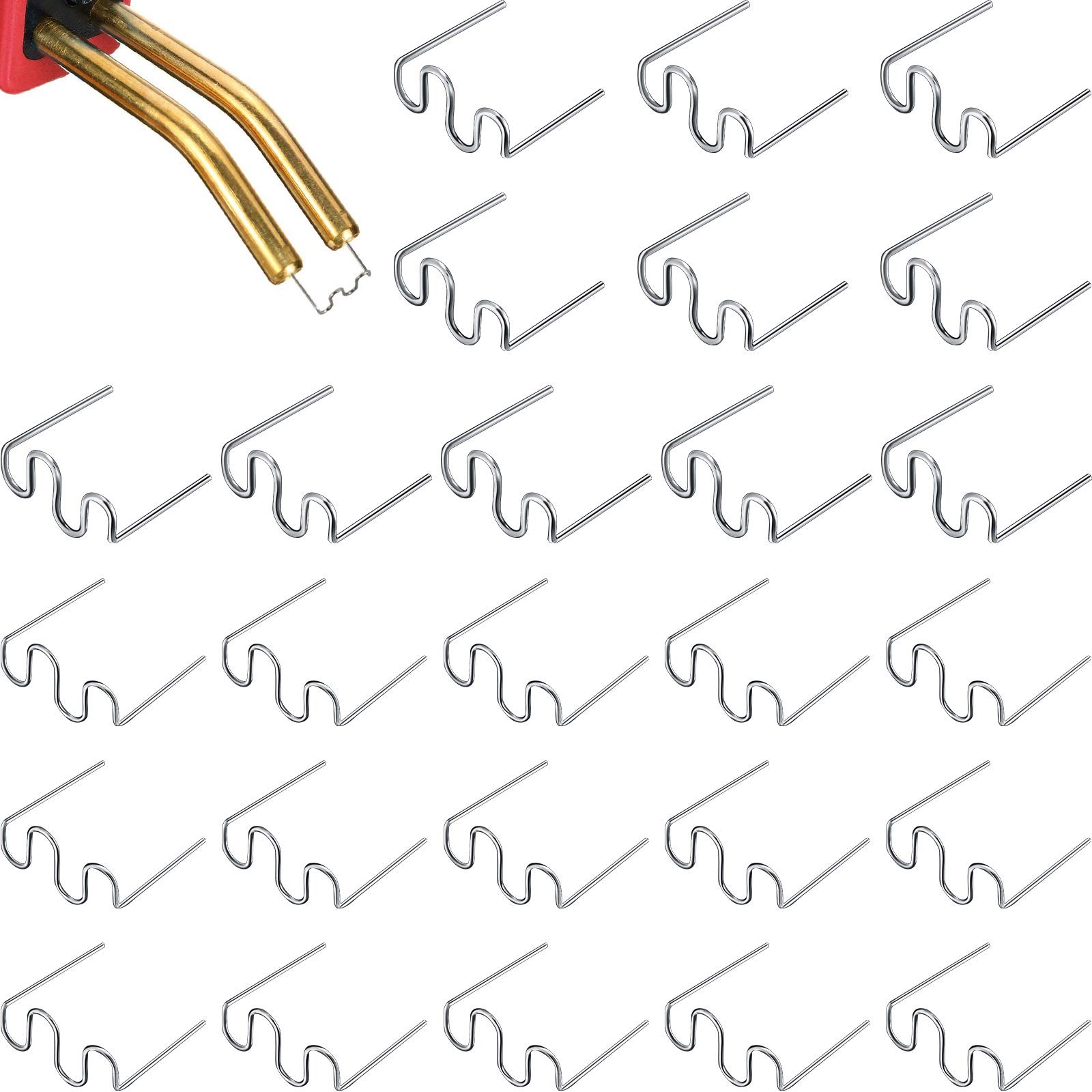Hotop 1000 Pieces Plastic Hot Staples Welding Rods 0.8 mm, 0.6 silver