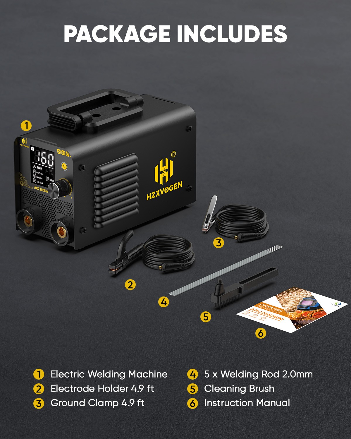 HZXVOGEN 2-IN-1 Lift TIG Stick Welder 120A 110V Portable Mini Welding Machine US