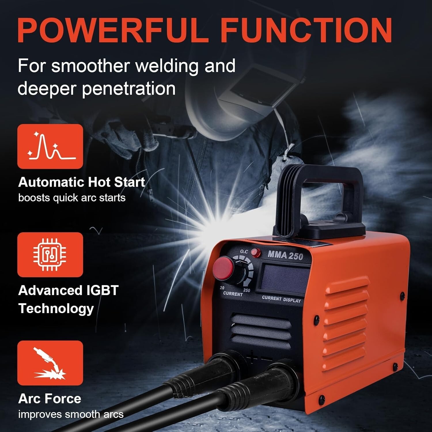 Soldadora Electrica Portatil Inversor 250A 110v Maquina De Soldar MMA ARC