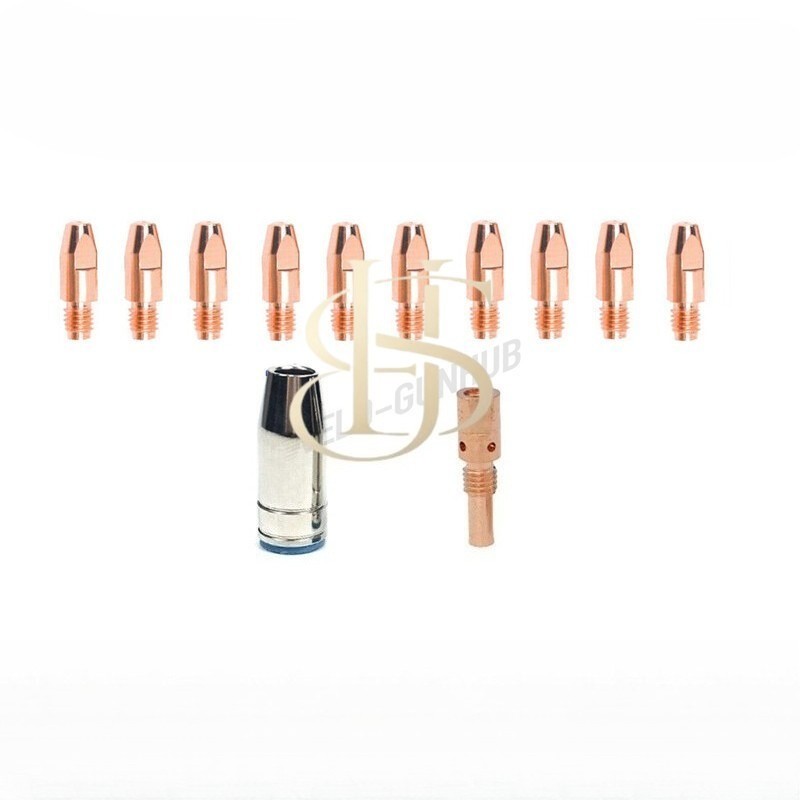 12PK For Binzel BW MB25 25AK SB25 Mig Gun 0.9mm CuCrZr Contact Tip Nozzle Holder