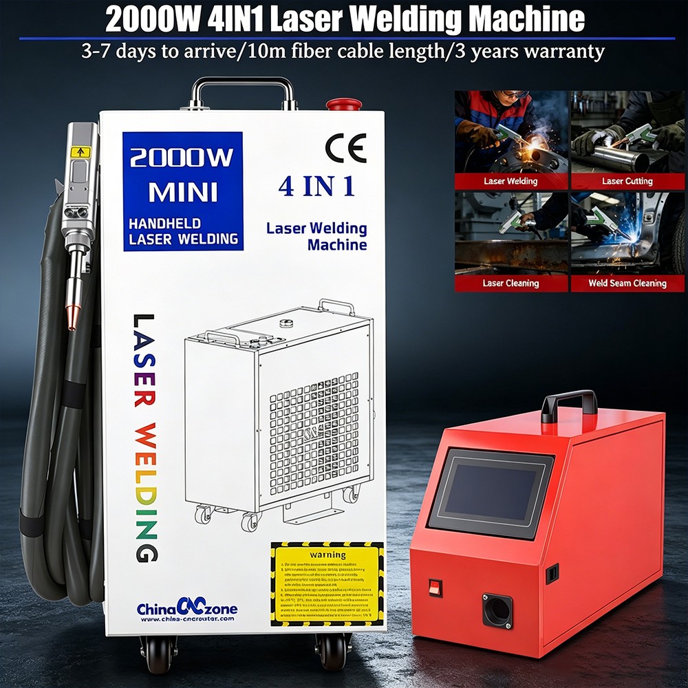 2000W Laser Welder 4in1 Laser Welding Machine Cutting/Cleaning For Metal US