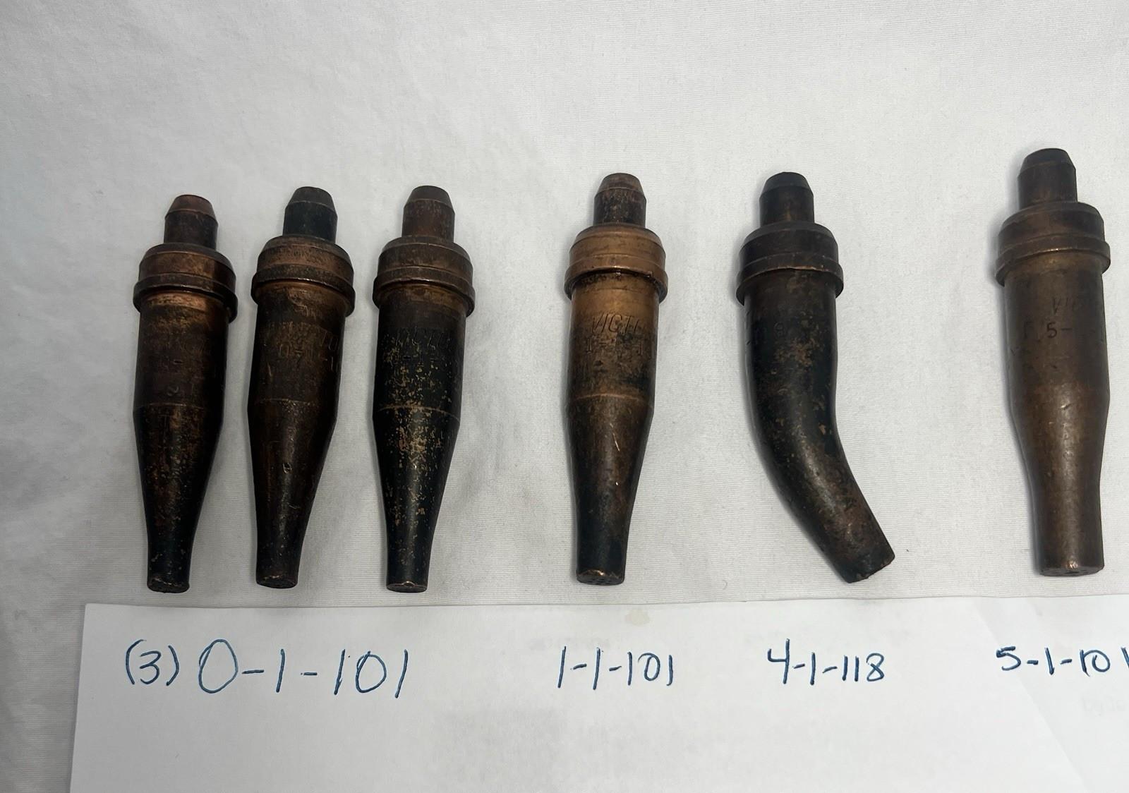 Lot of 6 Genuine Victor Cutting Tips 0-1-101 1-1-101 4-1-118 5-1-101 OEM USA