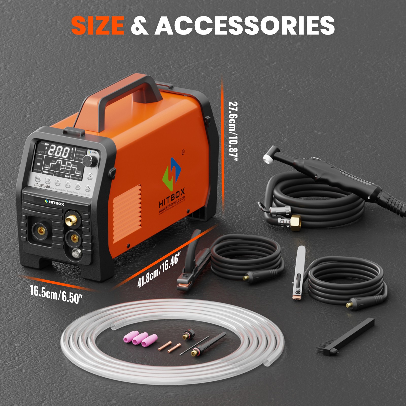 HITBOX 200A 110V/220V 6in1 Cold TIG Welder 2T/4T Pulse/HF/Spot TIG MMA Welder US