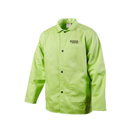 Lincoln Electric K4689-3Xl Welding Jacket, Cotton, 9 Oz, 30 In Length, Snaps