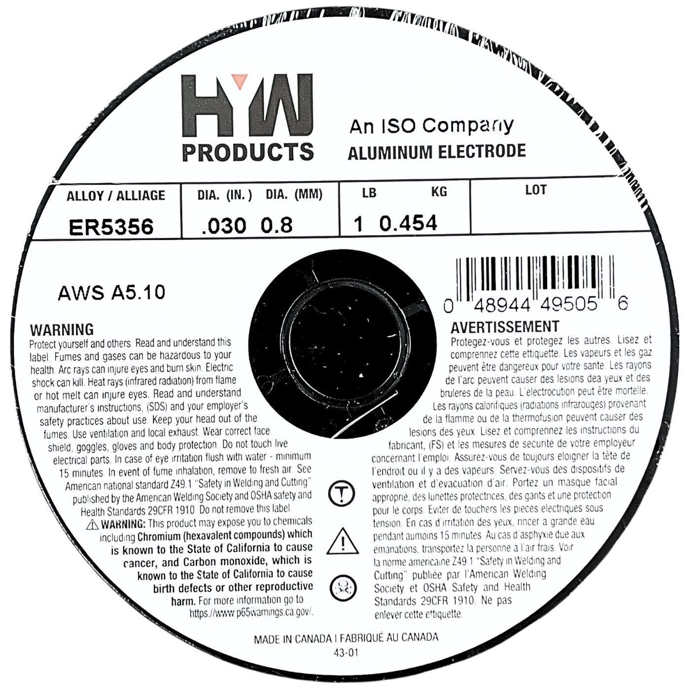 ER5356 Mig .030″ Aluminum Welding Wire 1-lb Roll (Made in North America) 5-Pack