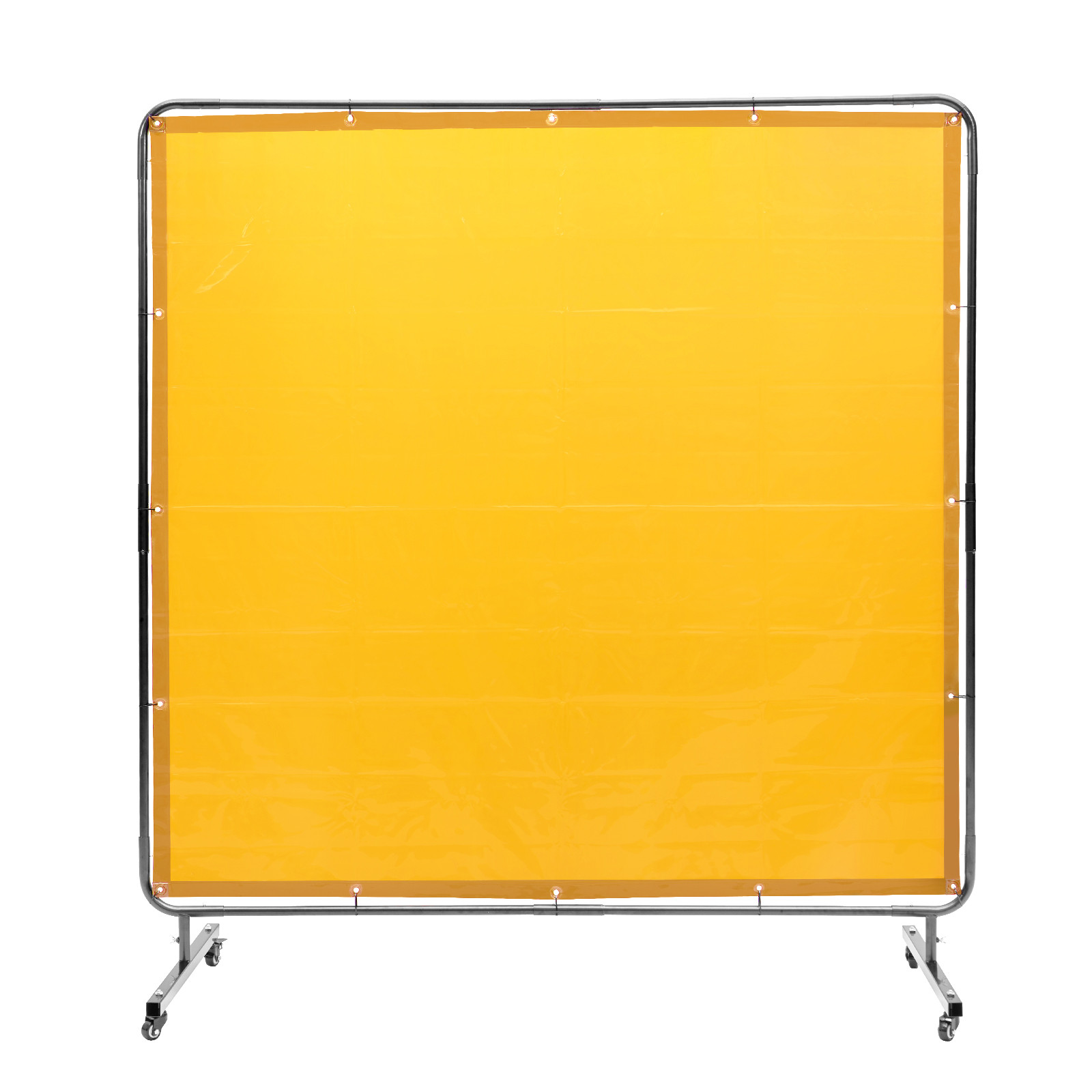 VEVOR Welding Screen with Frame 6’x6′ Welding Curtain Screen on 4 Wheels Yellow