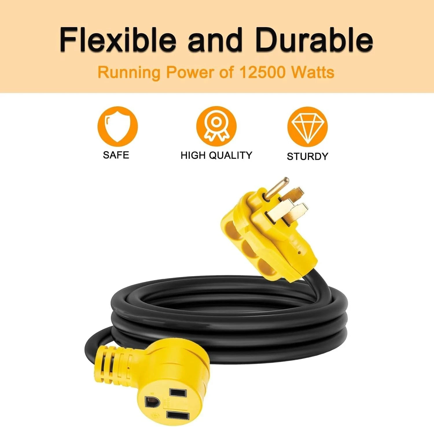 6 AWG NEMA 14-50P to 6-50R Welder Adapter Cord 25FT, Heavy Duty STW 6AWG * 3C 50