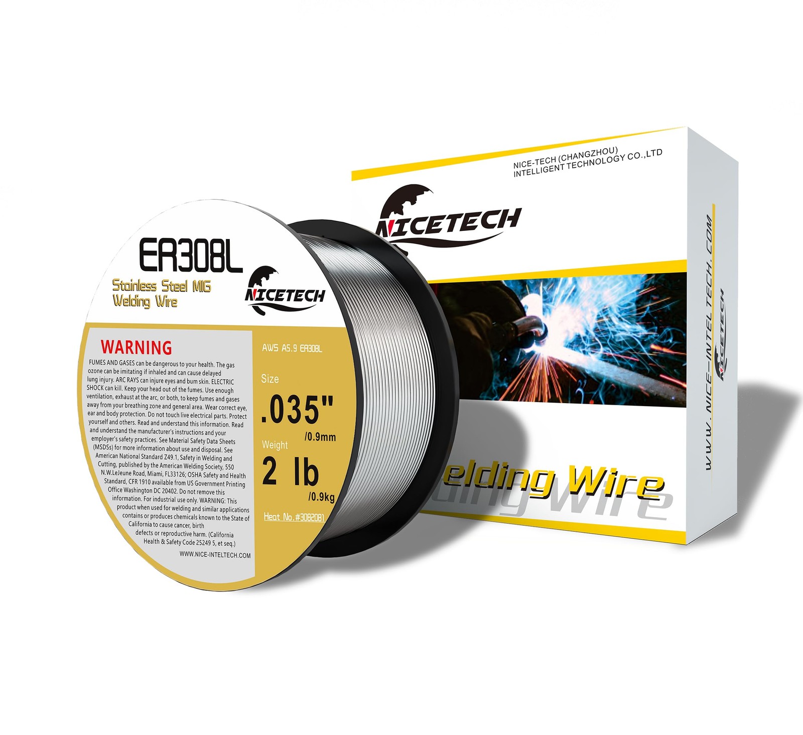 , ER308L Stainless Steel MIG Welding Wire .035-Diameter, 2 Pounds Spool, Silv…