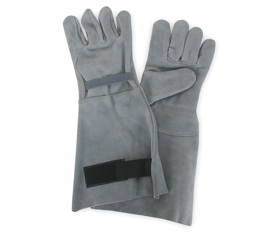 Condor 4TJT9 Shoulder Split Leather Gloves, 8″ Ext. Gauntlet Cuff, Gray, S