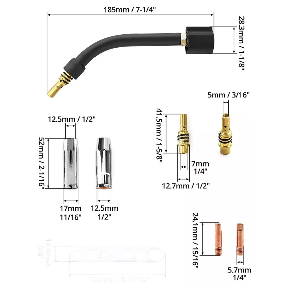 Tip Nozzle Parts fits Vulcan OmniPro 220 MIGMax 140 215 63616 63617 Welder,15PK