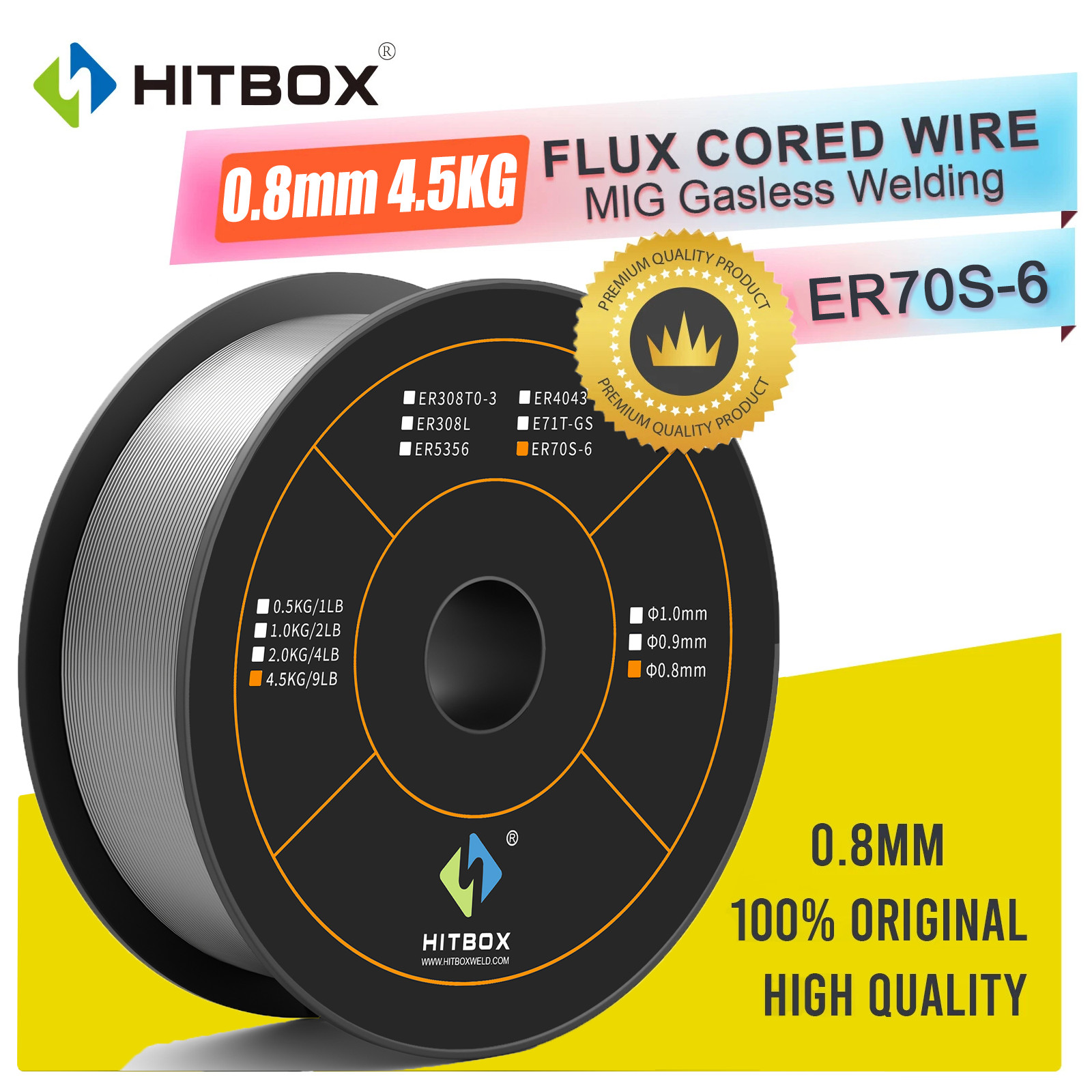 ER70S-6 Solid MIG Welding Wire 0.8mm 4.5kg Carbon Steel Wire Low Splatter