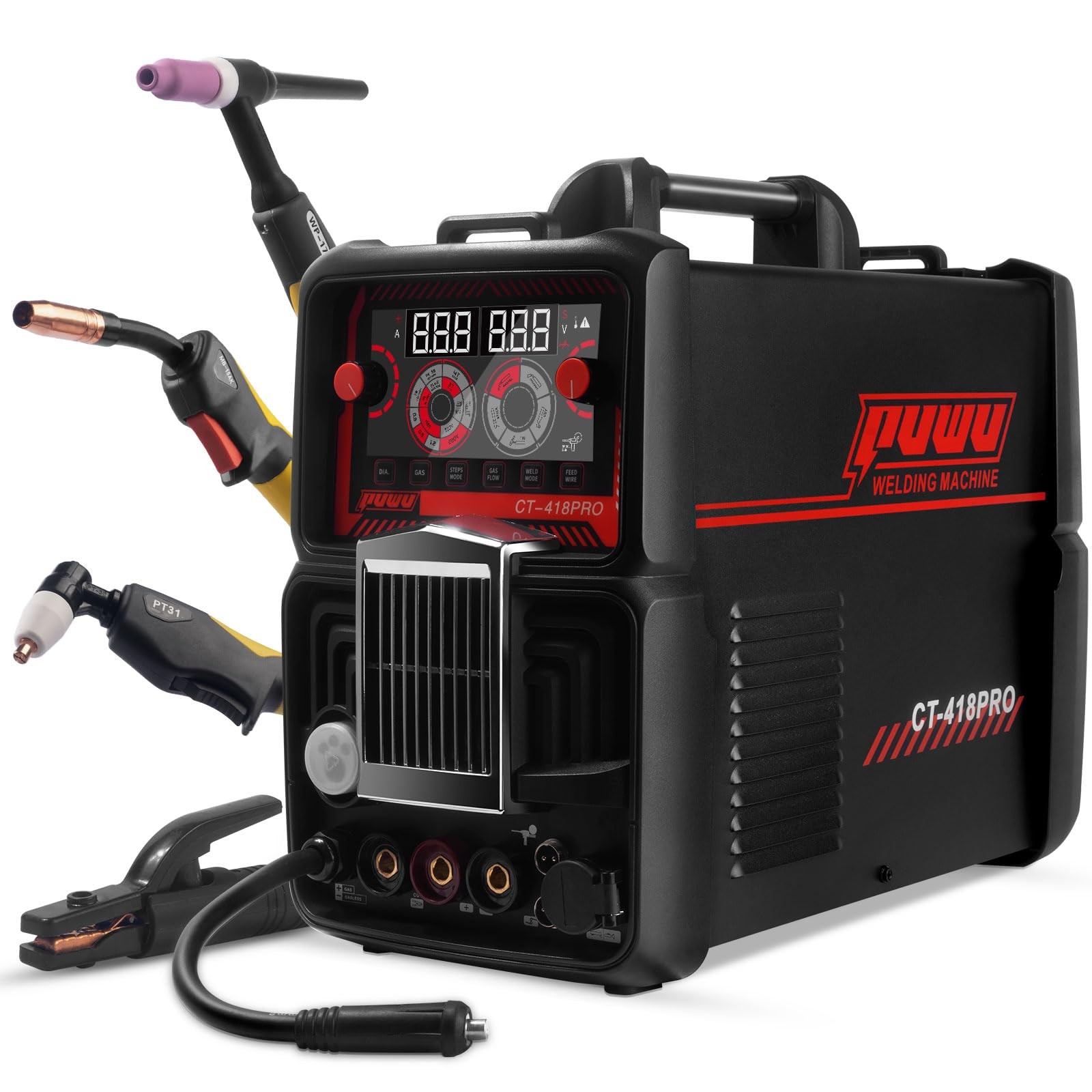 PUWU Plasma Cutter Welder Combo Gas MIG/Gasless MIG/HF TIG/Stick/CUT 5 i