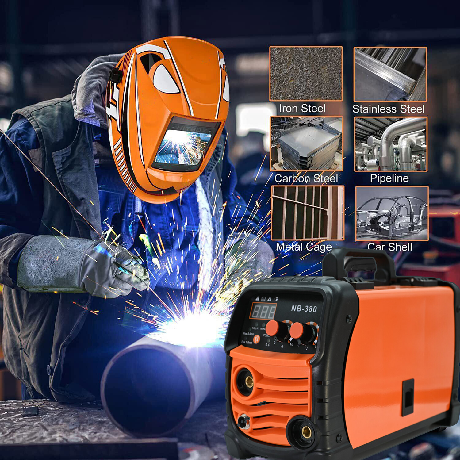 ABX Upgraded 3 IN 1 Mini Welder Machine MMA MIG TIG Welding Machine AC 110V 380A