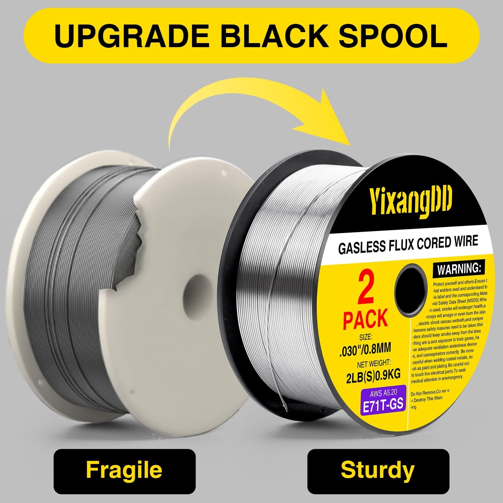 2 Pack 030 Flux Core Welding Wire E71T-GS | Gasless Mild Steel Mig Wire 2 Lb