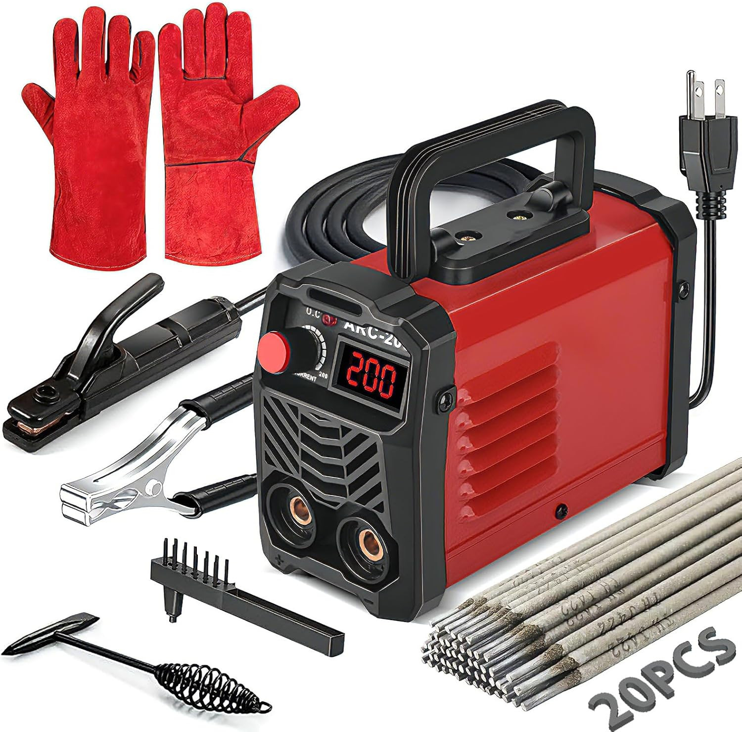 200Amp 20PCS Rods Stick Welder, Super MINI Portable Welding Machine, IGBT Invert