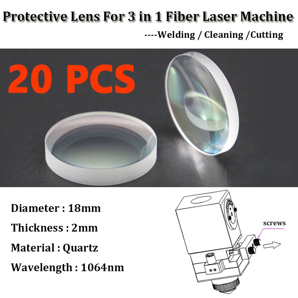 20PCS Protective Lens For SUP 23T Fiber Laser Welding Cutting Cleaning D18 T2