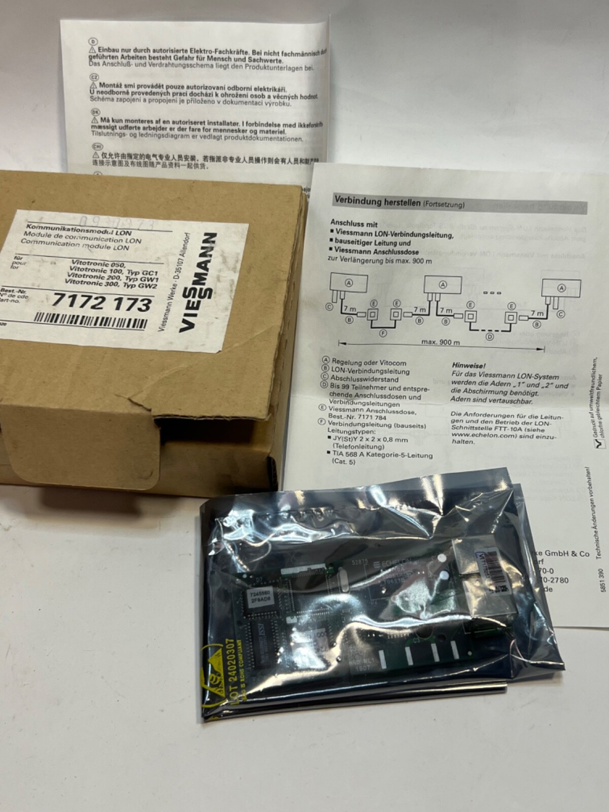 Viessmann LON Module 7172 173 for Vitotronic 050 100 200 300.
