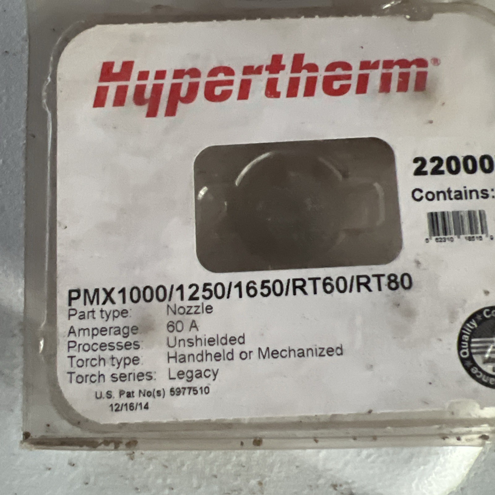 Hypertherm 220007 Genuine Powermax 1000/1250/1650 Extended Nozzle, Pack of 5