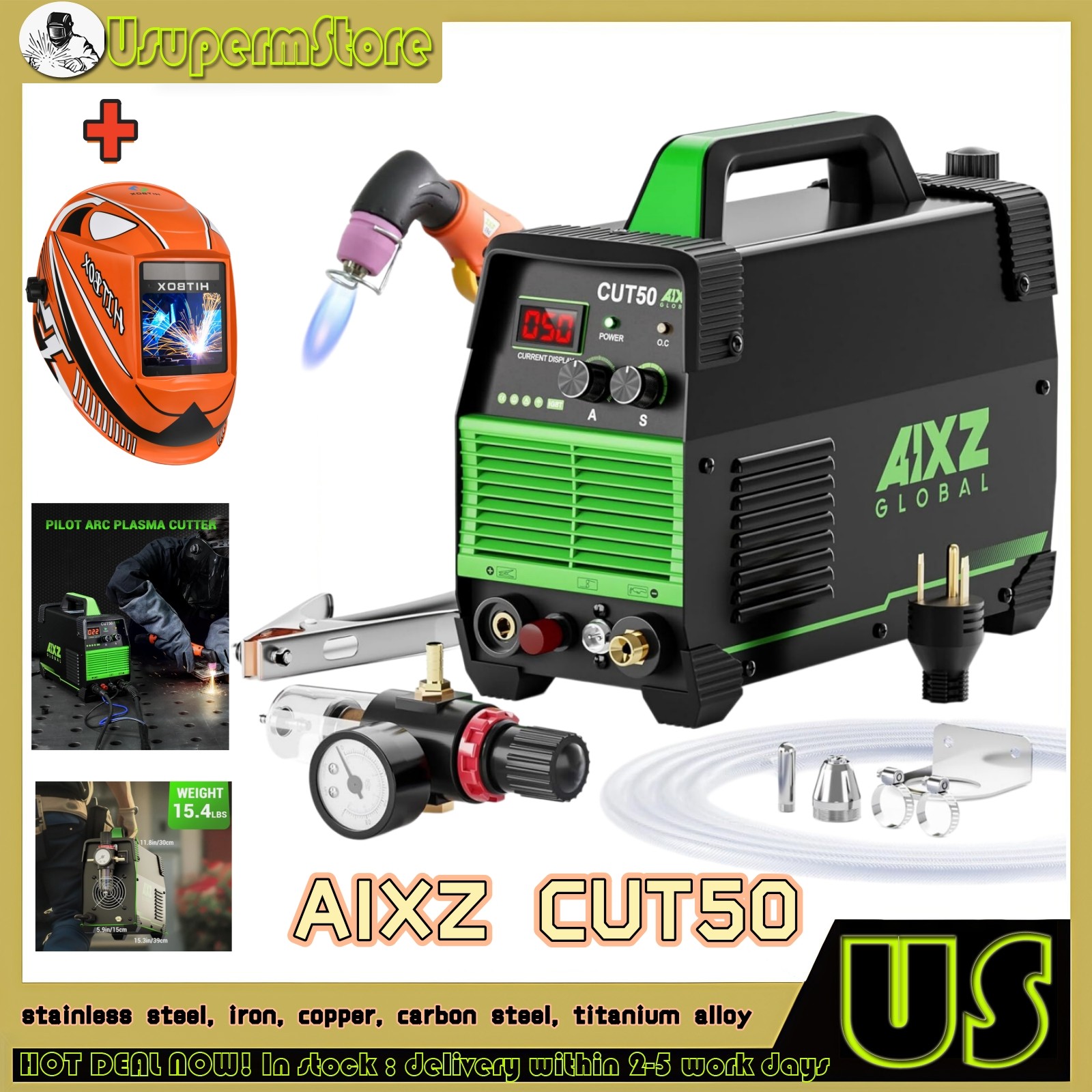 AIXZ HF Plasma Cutter 50A Non-Touch Pilot Arc Inverter Cutting Machine 110V 220V
