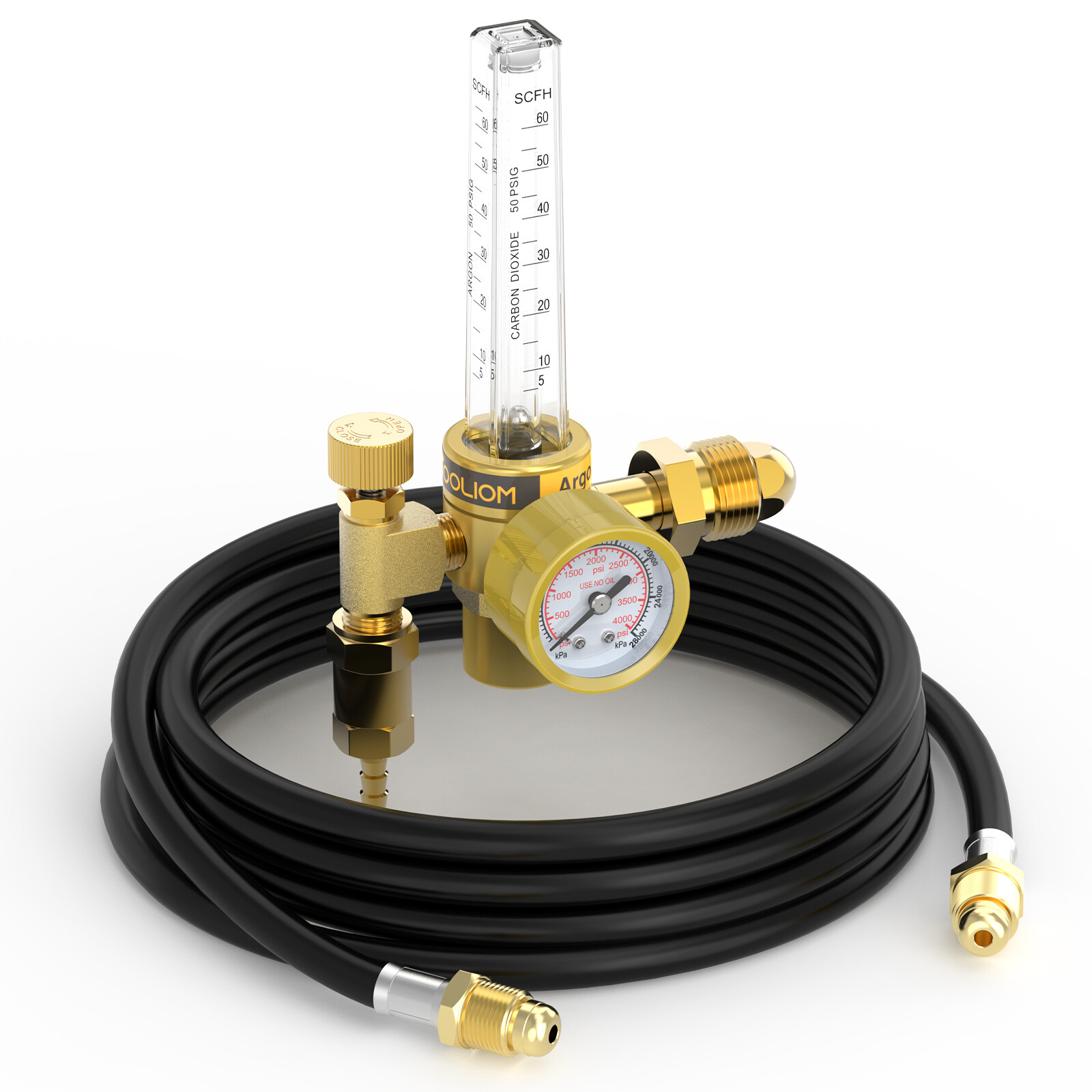 CO2 Argon Flow Meter Gas Regulator Gauge with Gas Hose Mig Tig Welding