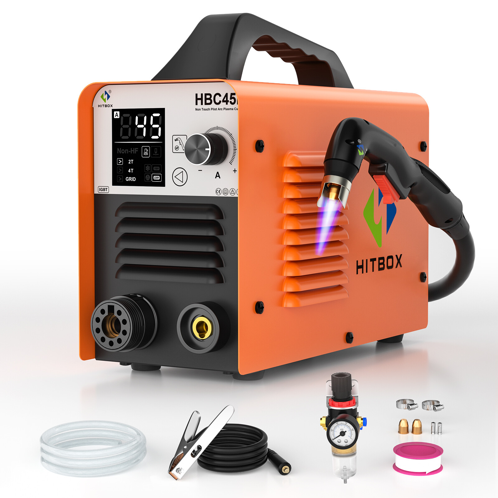 45Amp 110V/220V Cutting Machine Non-Touch Pilot Arc Air Plasma Cutter 2T/4T US