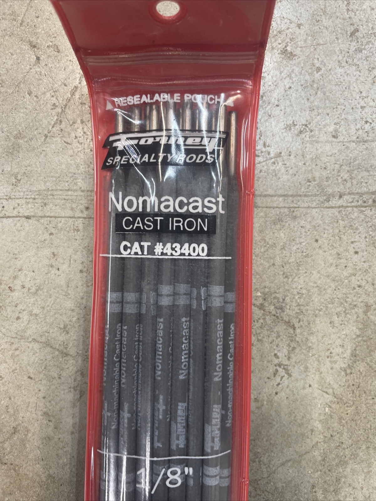 Forney 1/8” Dia x 14” L Non-Machinable Cast Iron Welding Rods 62000 psi 1 lb