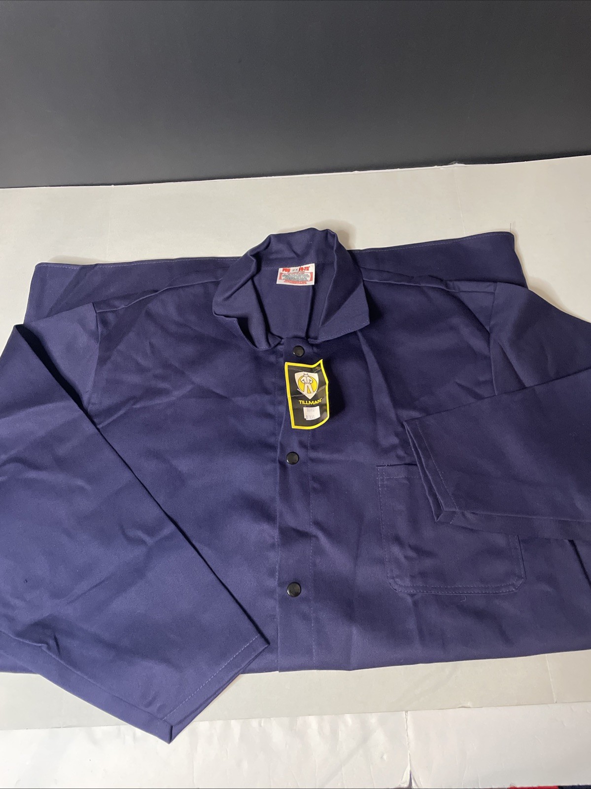 Tillman 6640B XXL Navy Blue Flame Retardant Shop Coat Welding