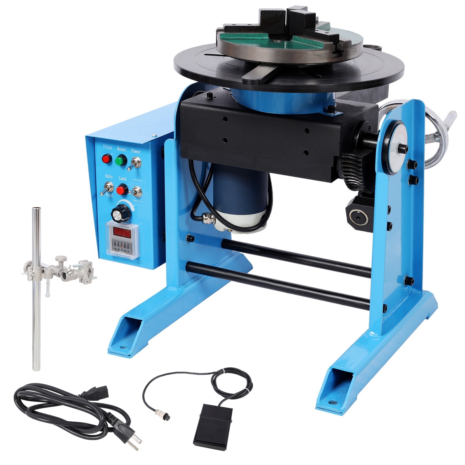 30KG Welding Positioner Turntable 0-90° Tilt 110V Chuck & Torch Stand